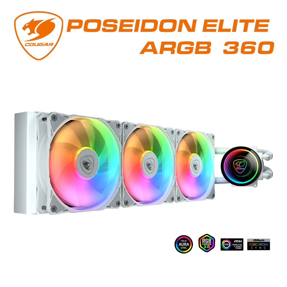 COUGAR 美洲獅 POSEIDON ELITE ARGB 360 白色